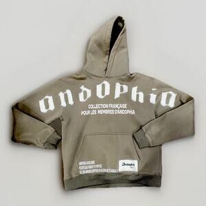 Andophia Collection Francaise 100% Premium Cotton Hoodie Size Large Pullover